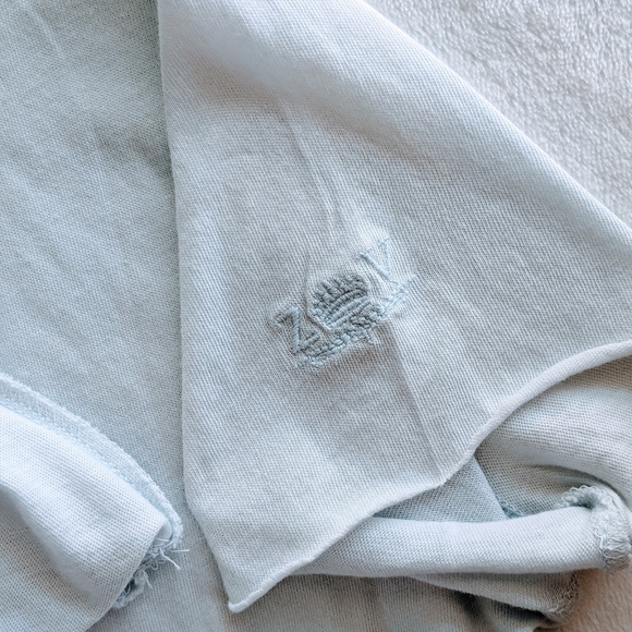 Zadig & Voltaire Tee Tunisien MC Skull V-Neck Short Sleeve Metallic Grey M NWT - Picture 12 of 16